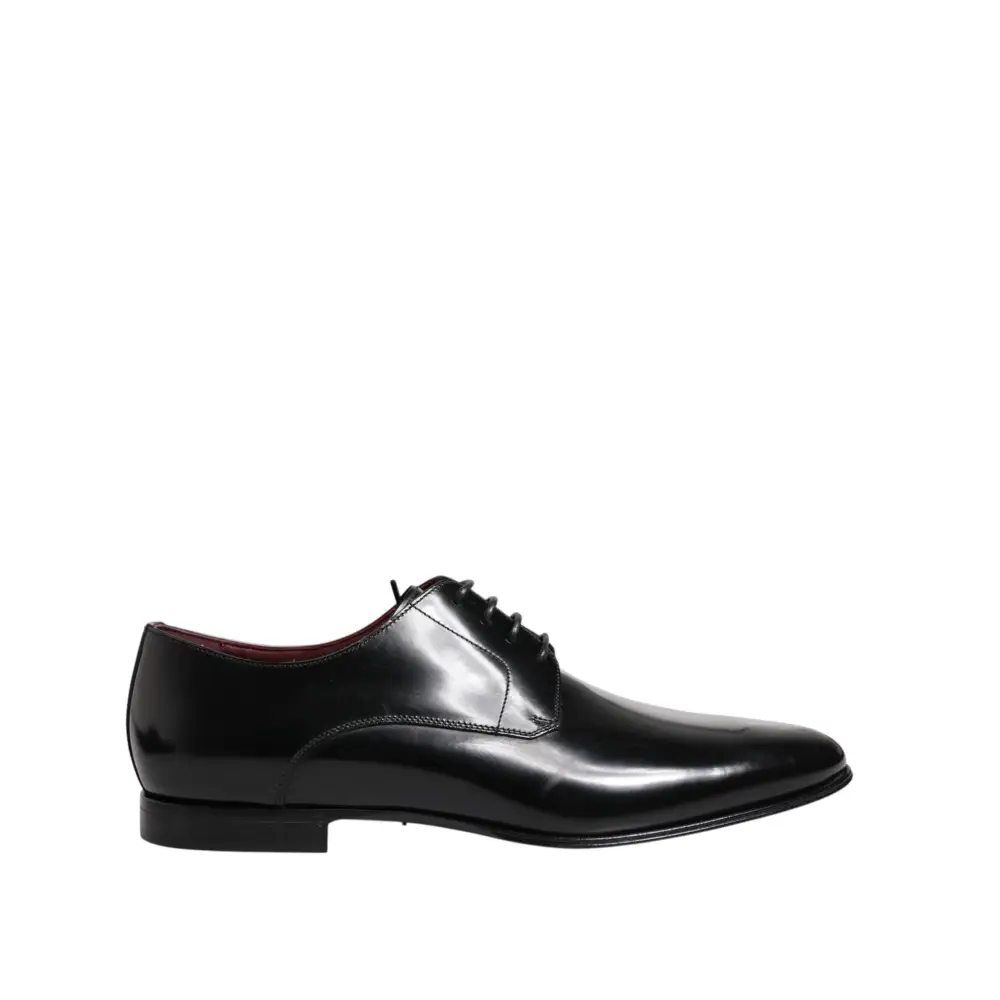 Dolce & Gabbana Männer Kleid Schwarz Kalbsleder Derby Schuhe - EU41.5/US8.5