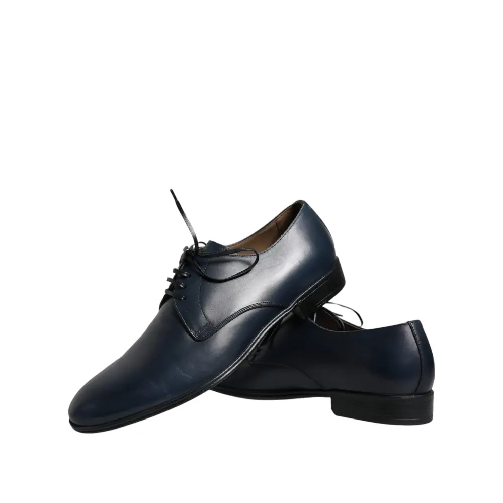 Dolce & Gabbana Marineblaue Leder Derby Kleid Formelle Schuhe - EU44/US11