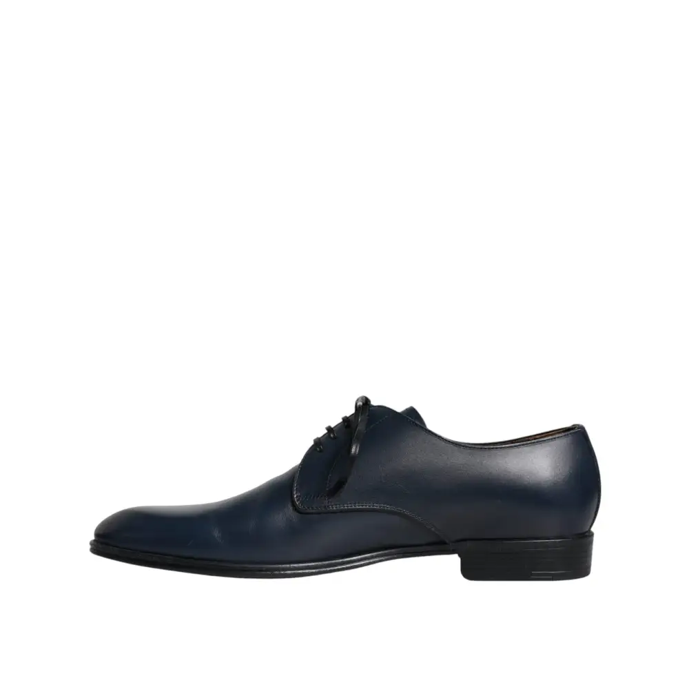 Dolce & Gabbana Marineblaue Leder Derby Kleid Formelle Schuhe - EU44/US11