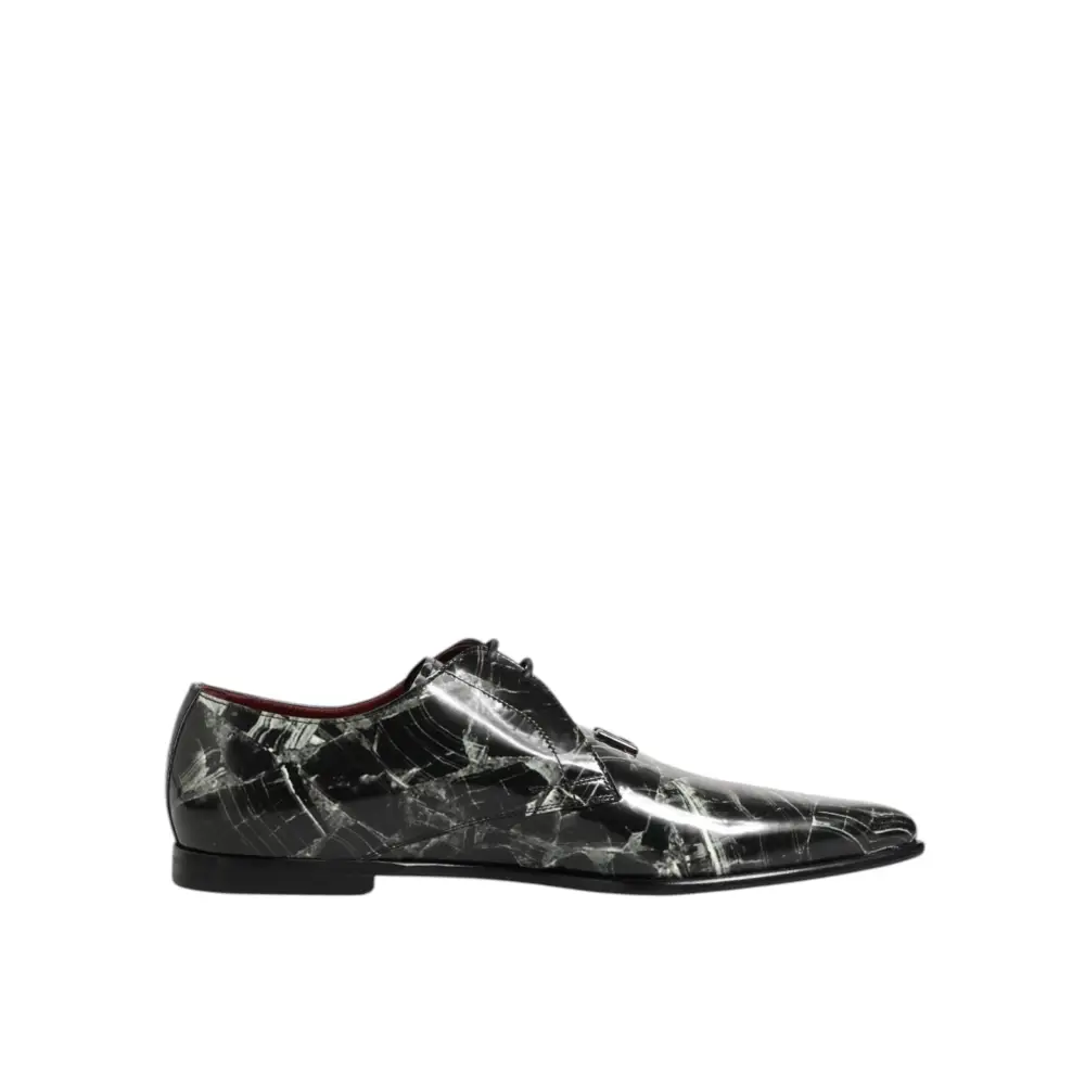 Dolce & Gabbana Marmorierte Muster Kleid Lace Up Derby Schuhe - EU44/US11