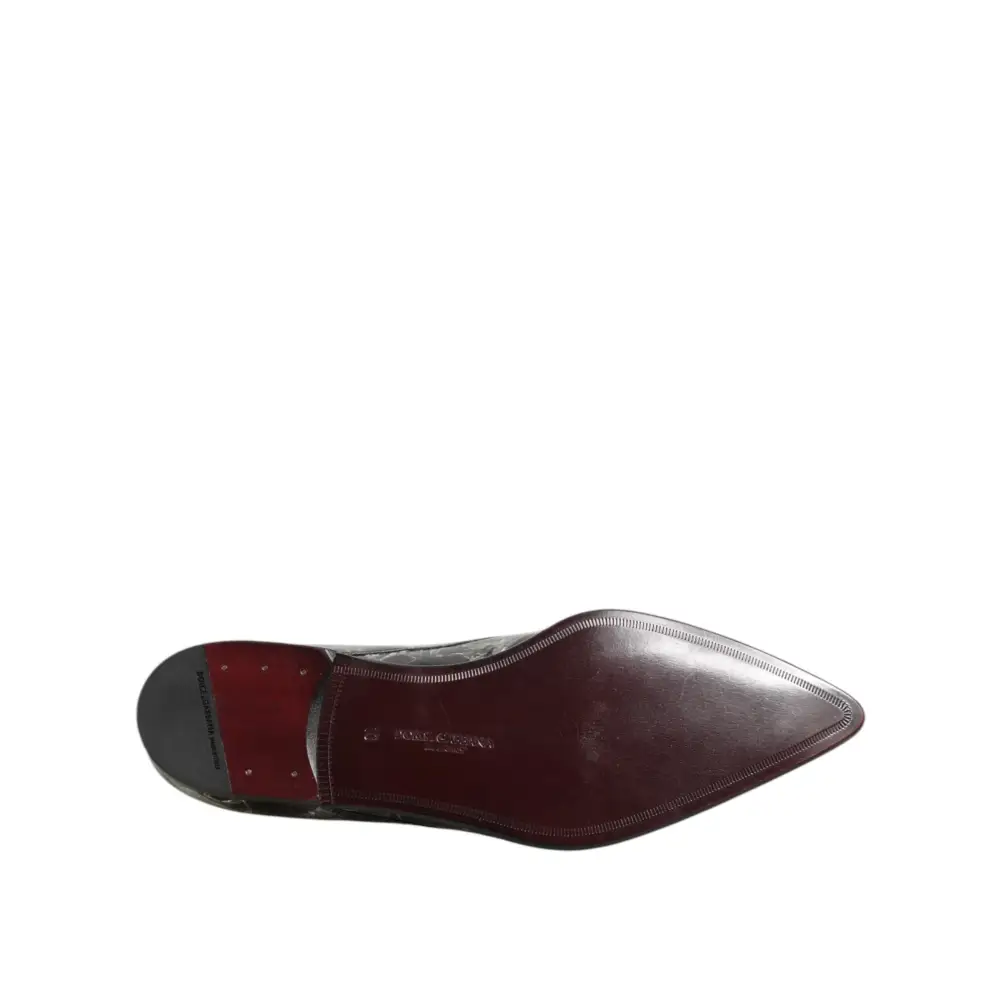 Dolce & Gabbana Marmorierte Muster Kleid Lace Up Derby Schuhe - EU44/US11