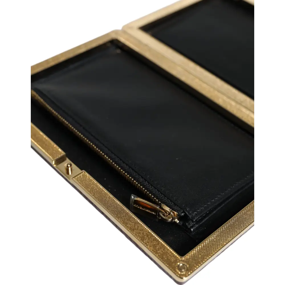 Dolce & Gabbana Maroon Leder Clutch Abend Crossbody Tasche