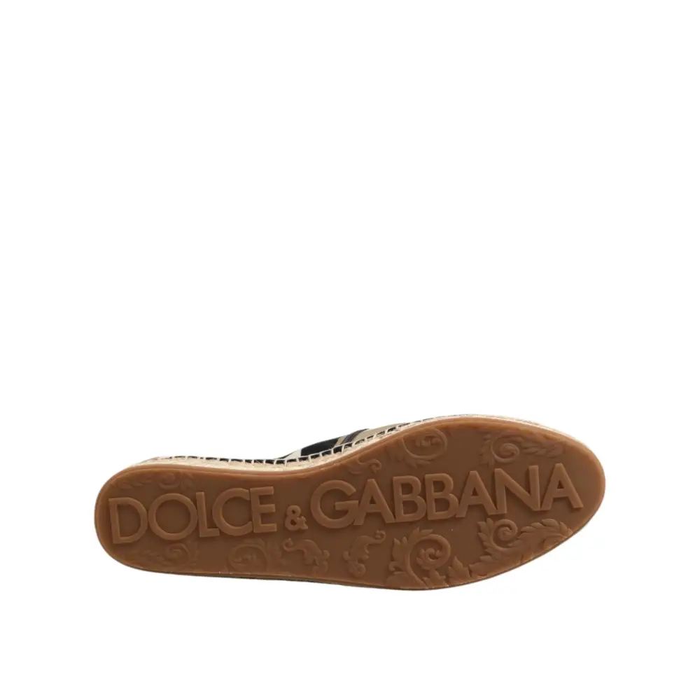 Dolce & Gabbana Mehrfarbig gestreifte flache Espadrille-Schuhe aus Canvas - EU41/US8