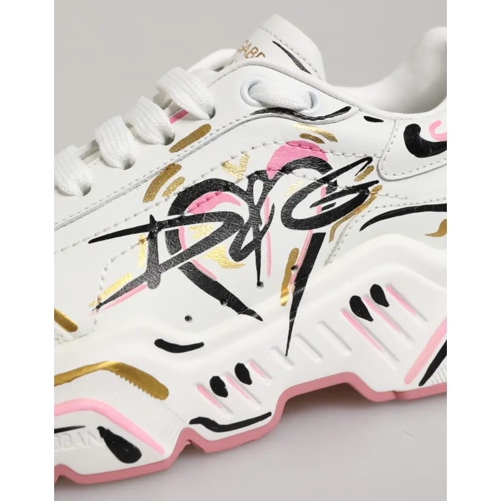 Dolce & Gabbana Mehrfarbige handbemalte DAYMASTER Sneaker Schuhe - EU35/US4.5