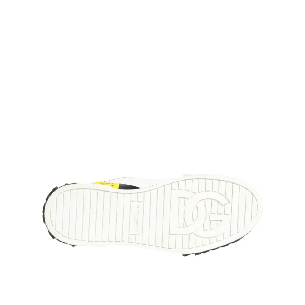 Dolce & Gabbana Mehrfarbige Leder-Graffiti-Sneakers mit niedrigem Schaft - EU44/US11