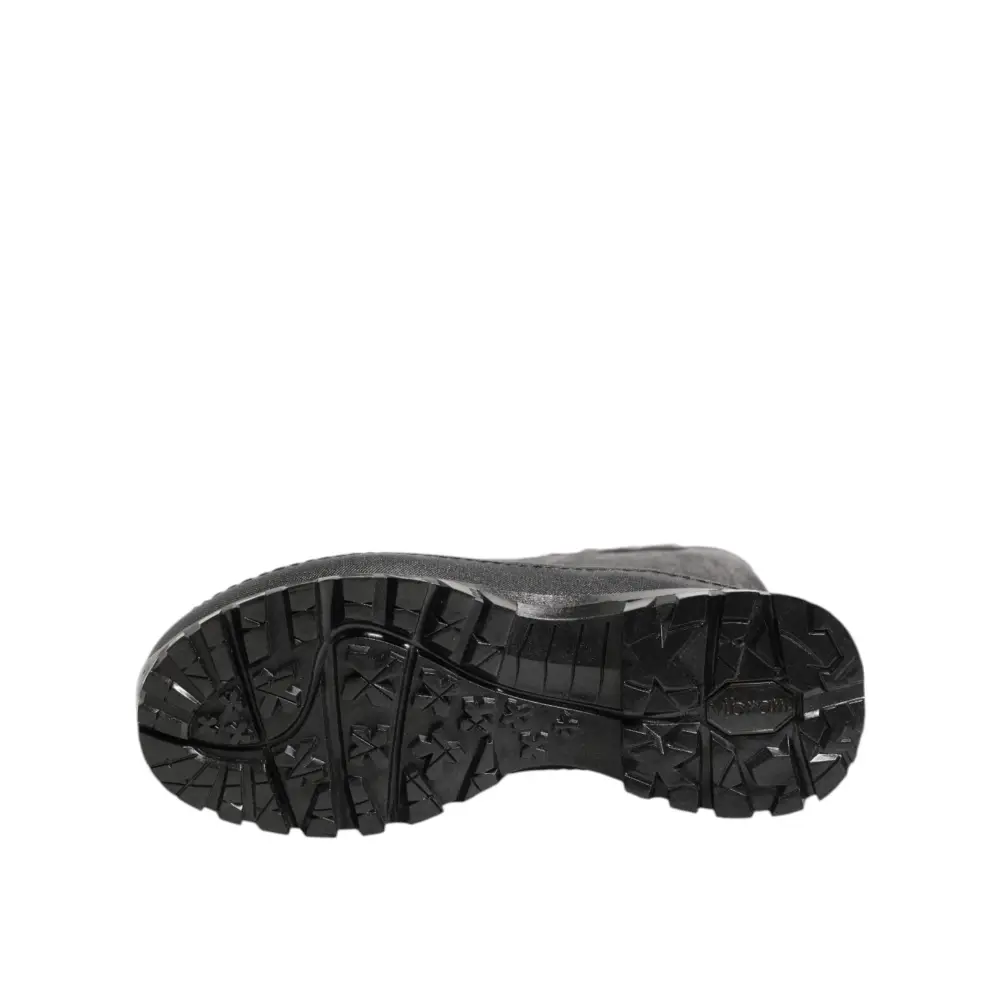 Dolce & Gabbana Metallic Schwarz Pull On Regen Stiefel Männer Schuhe - EU42/US9