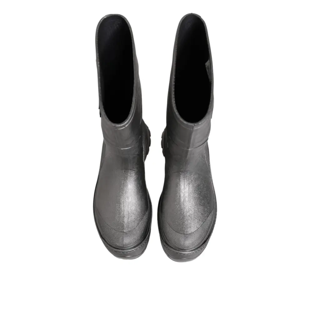 Dolce & Gabbana Metallic Silber Pull On Regen Stiefel Schuhe - EU42/US9