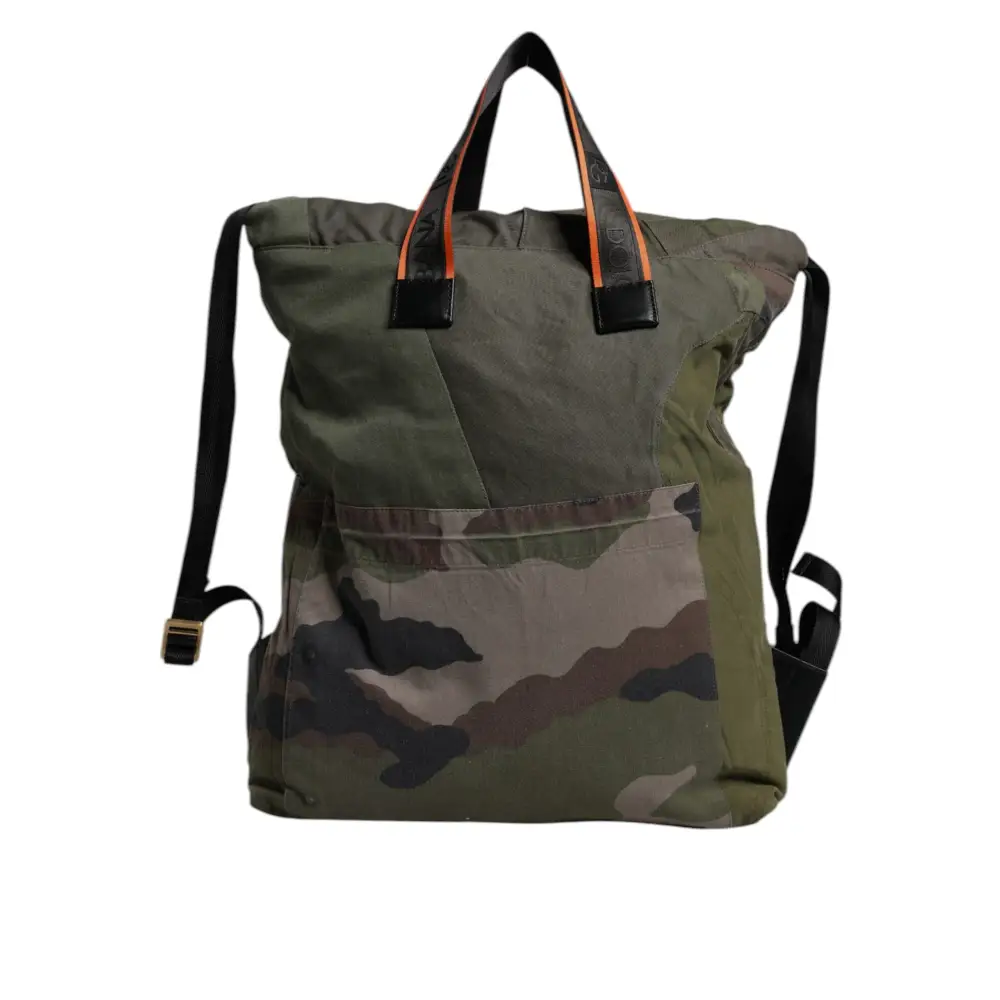 Dolce & Gabbana Militär Grün Patchwork Rucksack Rucksack Tasche