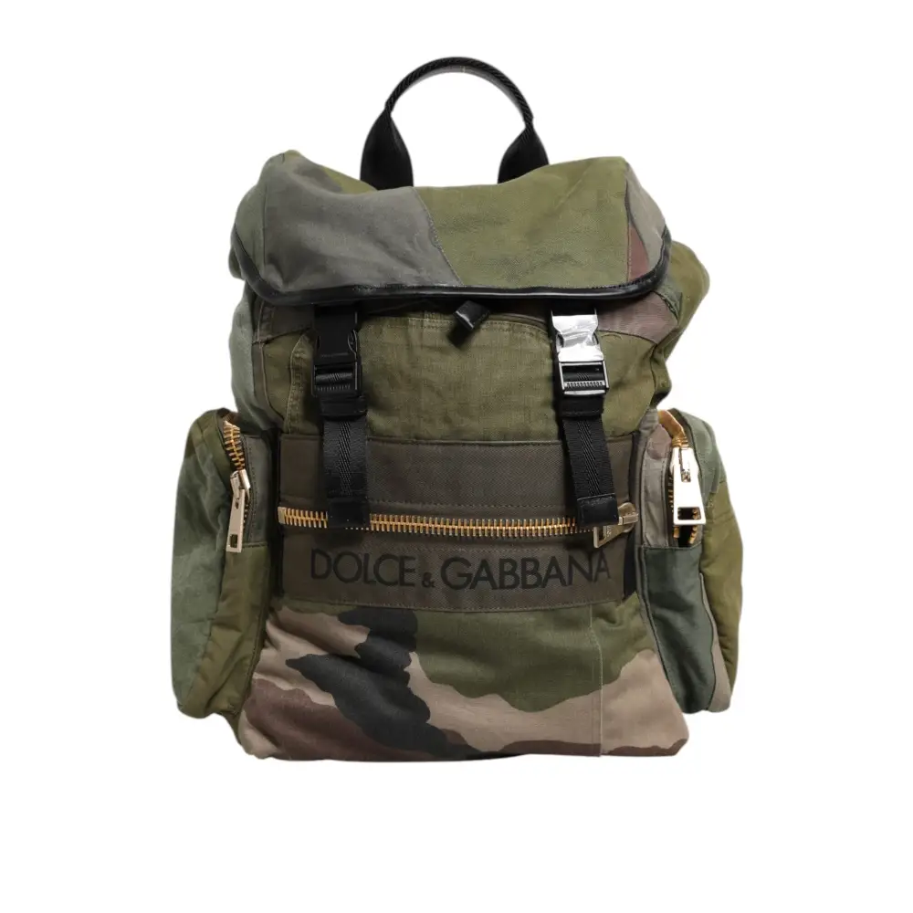 Dolce & Gabbana Militär Grün Patchwork Rucksack Rucksack Tasche