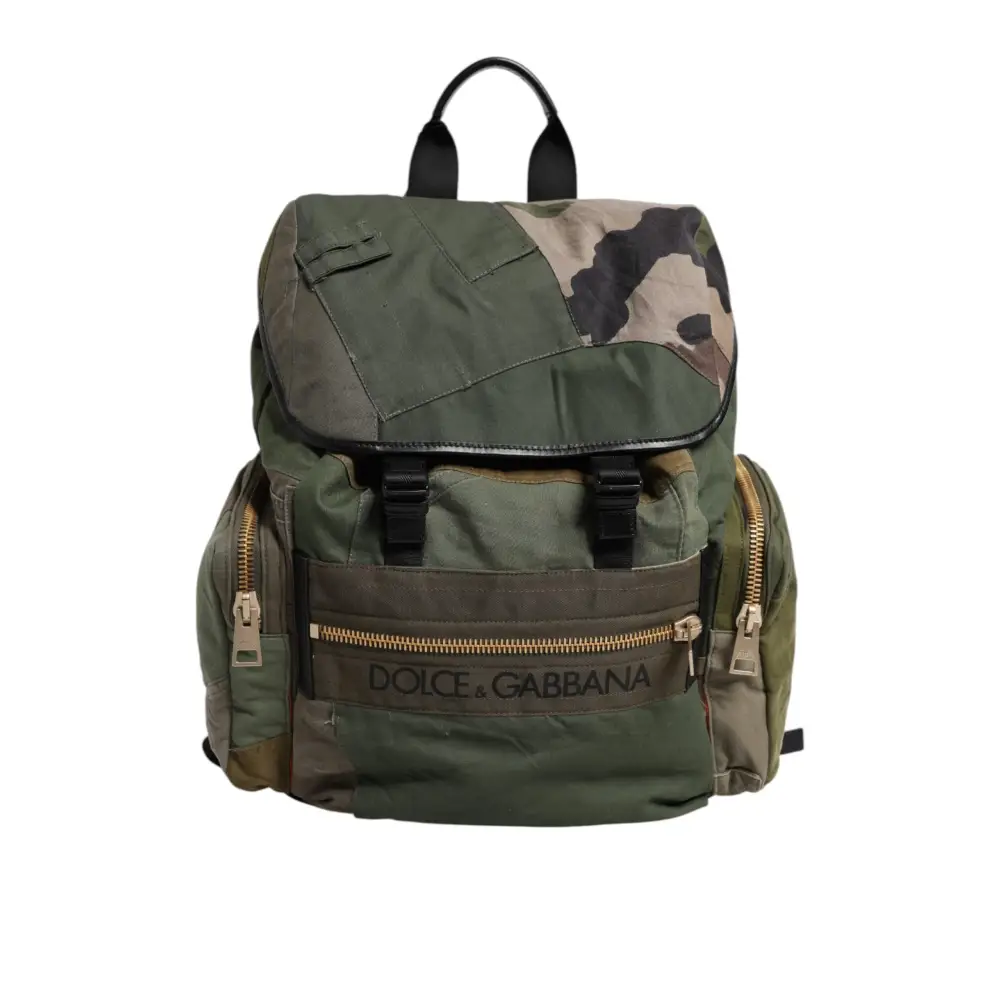 Dolce & Gabbana Militär Grün Patchwork Rucksack Rucksack Tasche