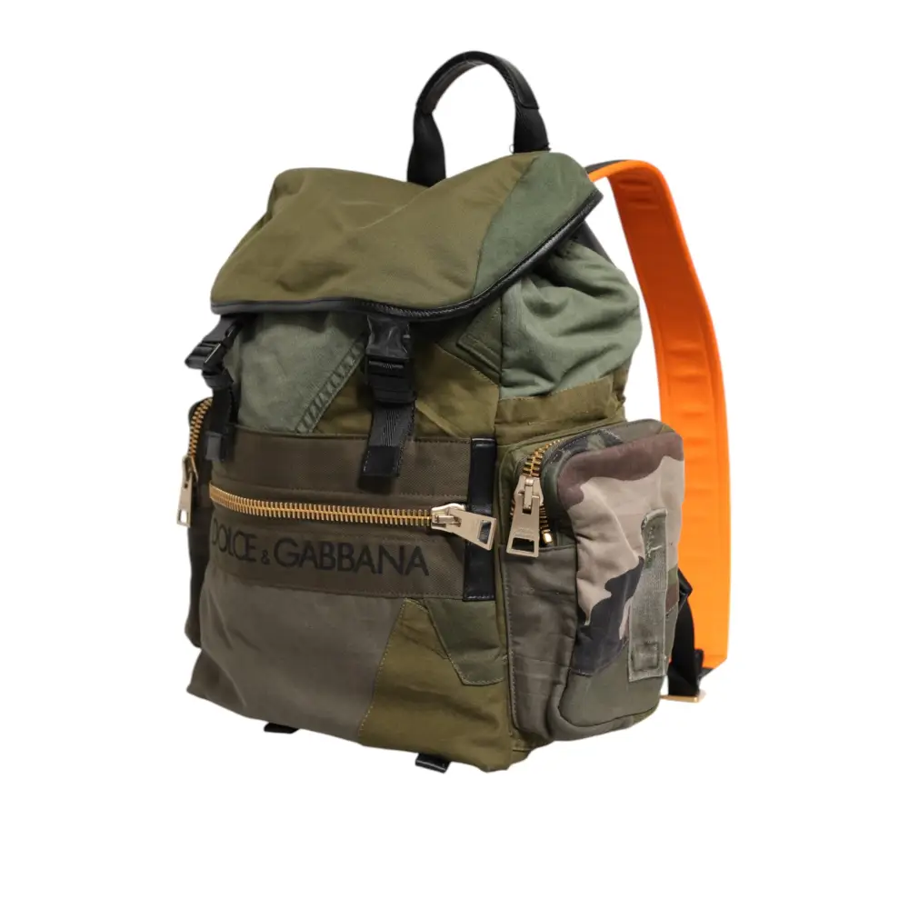 Dolce & Gabbana Militär Grün Patchwork Rucksack Rucksack Tasche