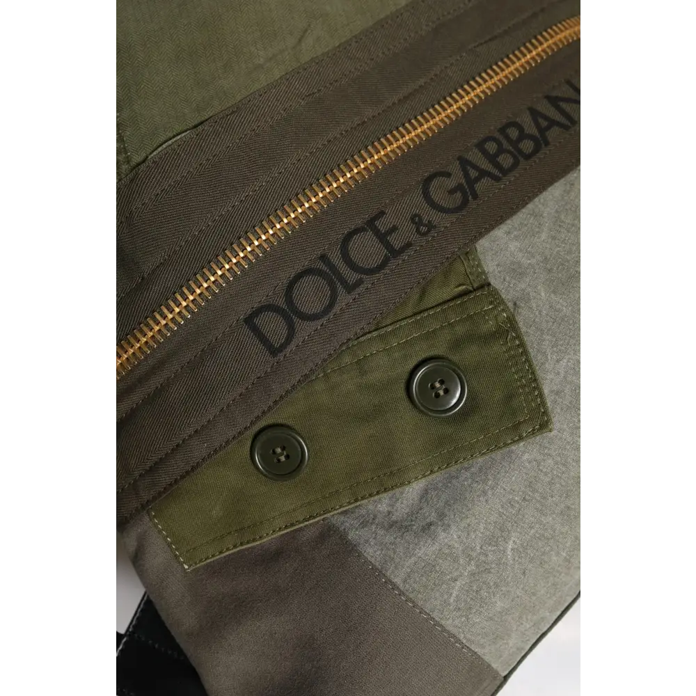 Dolce & Gabbana Militär Grün Patchwork Rucksack Rucksack Tasche