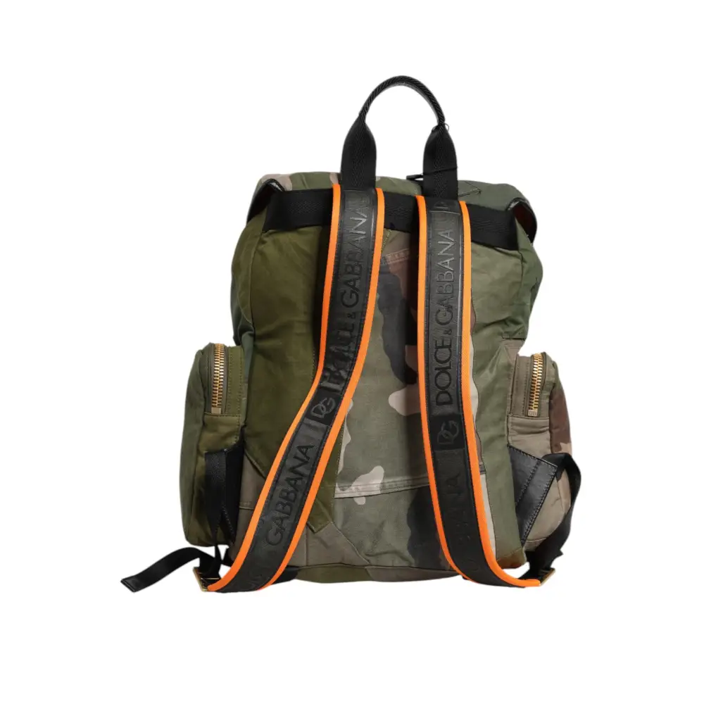 Dolce & Gabbana Militär Grün Patchwork Rucksack Rucksack Tasche