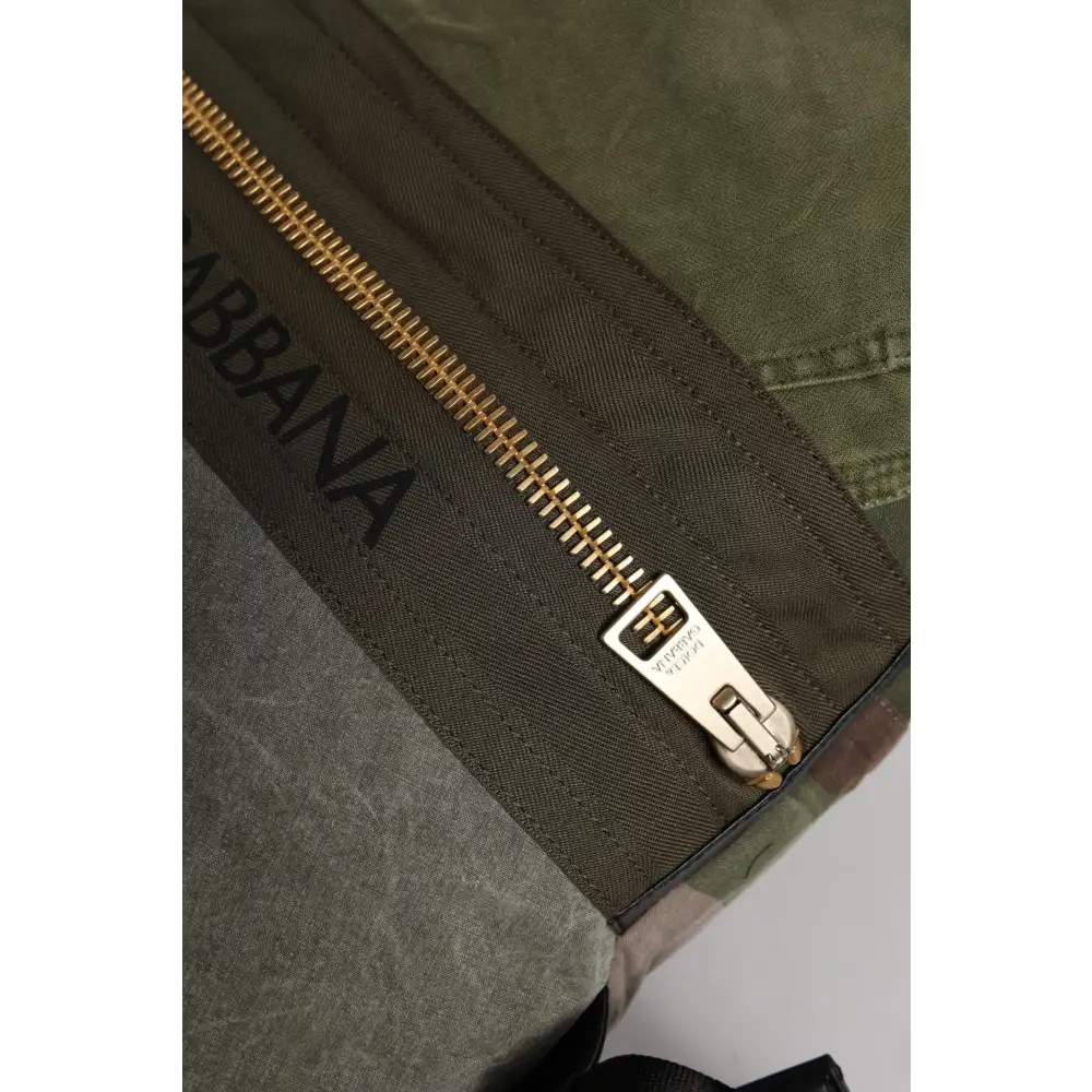 Dolce & Gabbana Militär Grün Patchwork Rucksack Rucksack Tasche