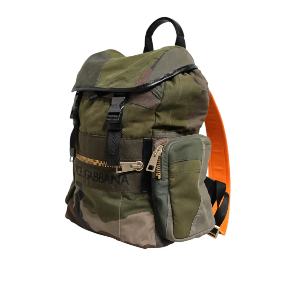 Dolce & Gabbana Militär Grün Patchwork Rucksack Rucksack Tasche