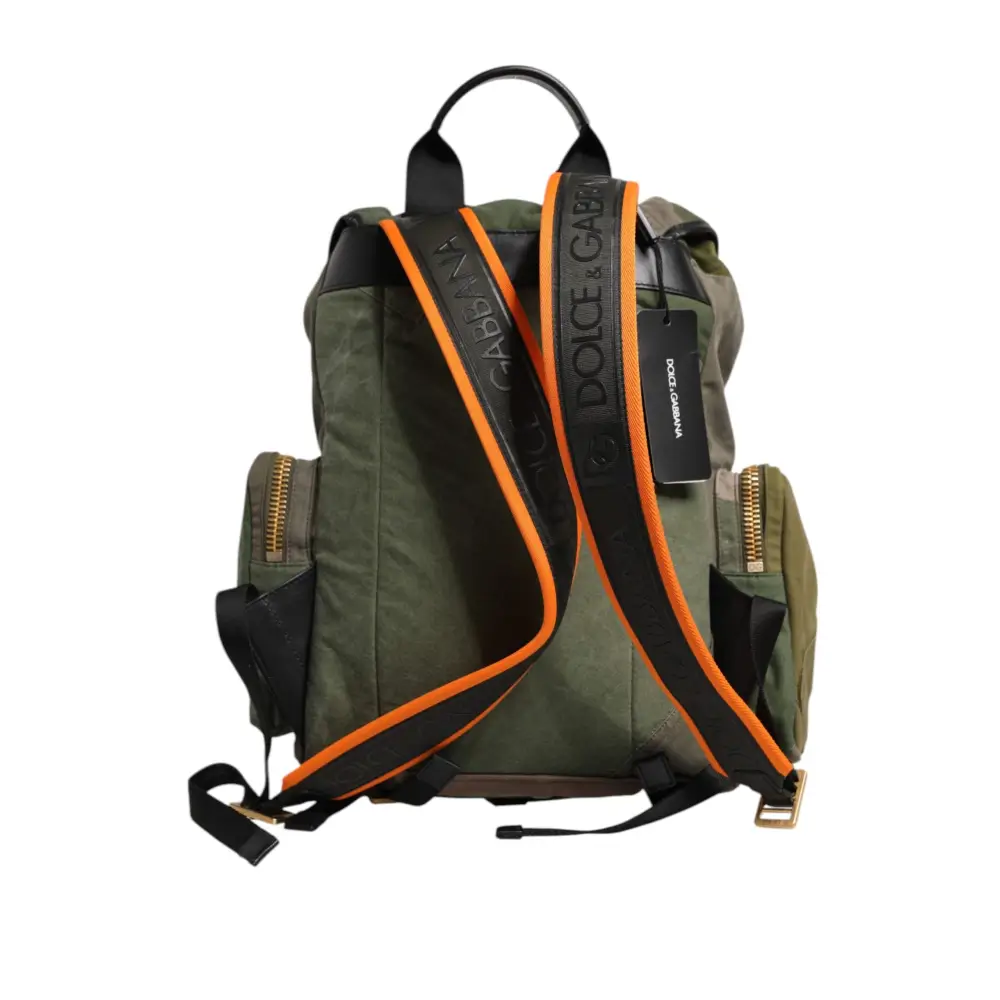 Dolce & Gabbana Militär Grün Patchwork Rucksack Rucksack Tasche