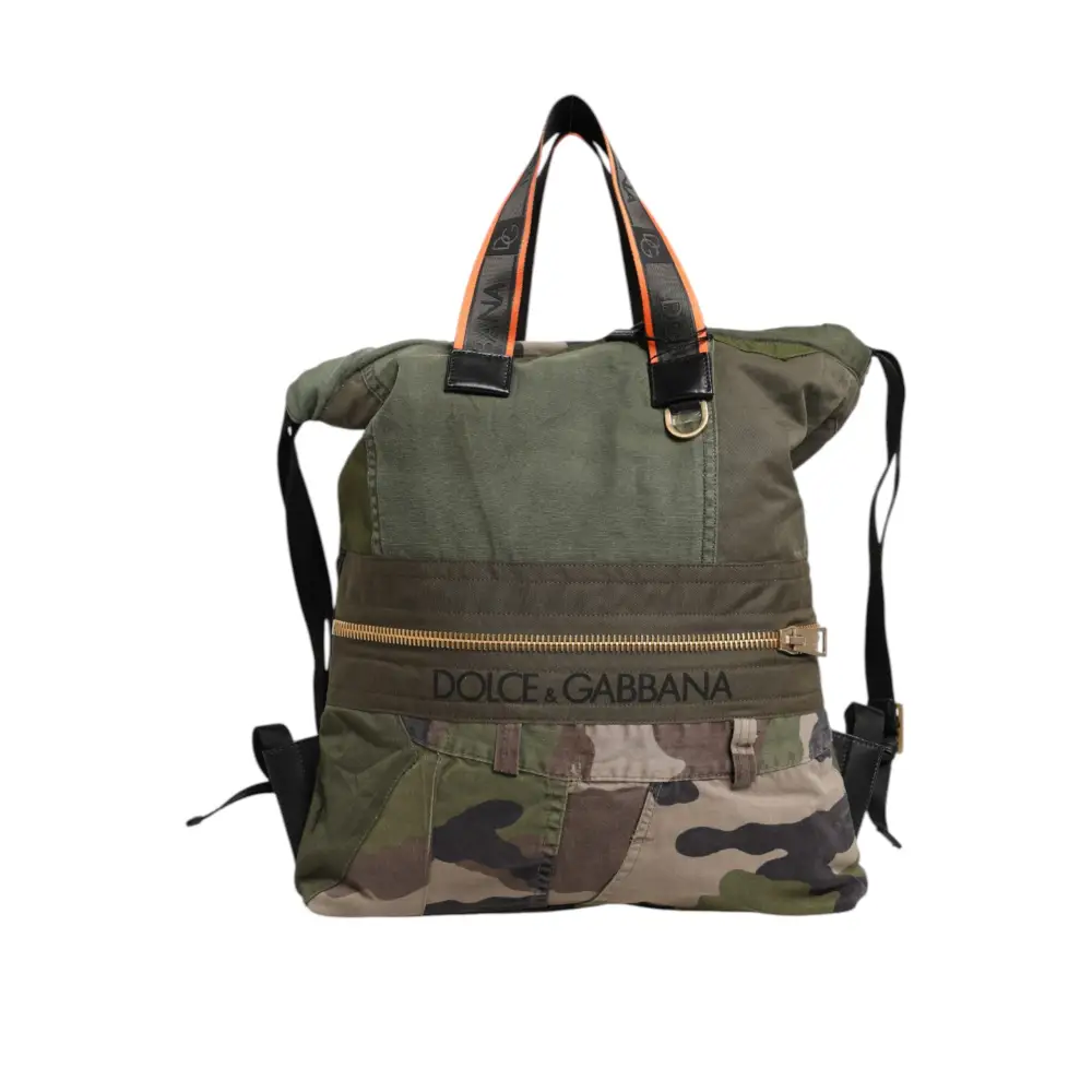 Dolce & Gabbana Militär Grün Patchwork Rucksack Rucksack Tasche