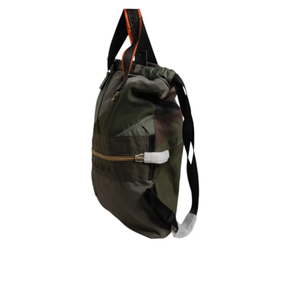 Dolce & Gabbana Militär Grün Patchwork Rucksack Rucksack Tasche