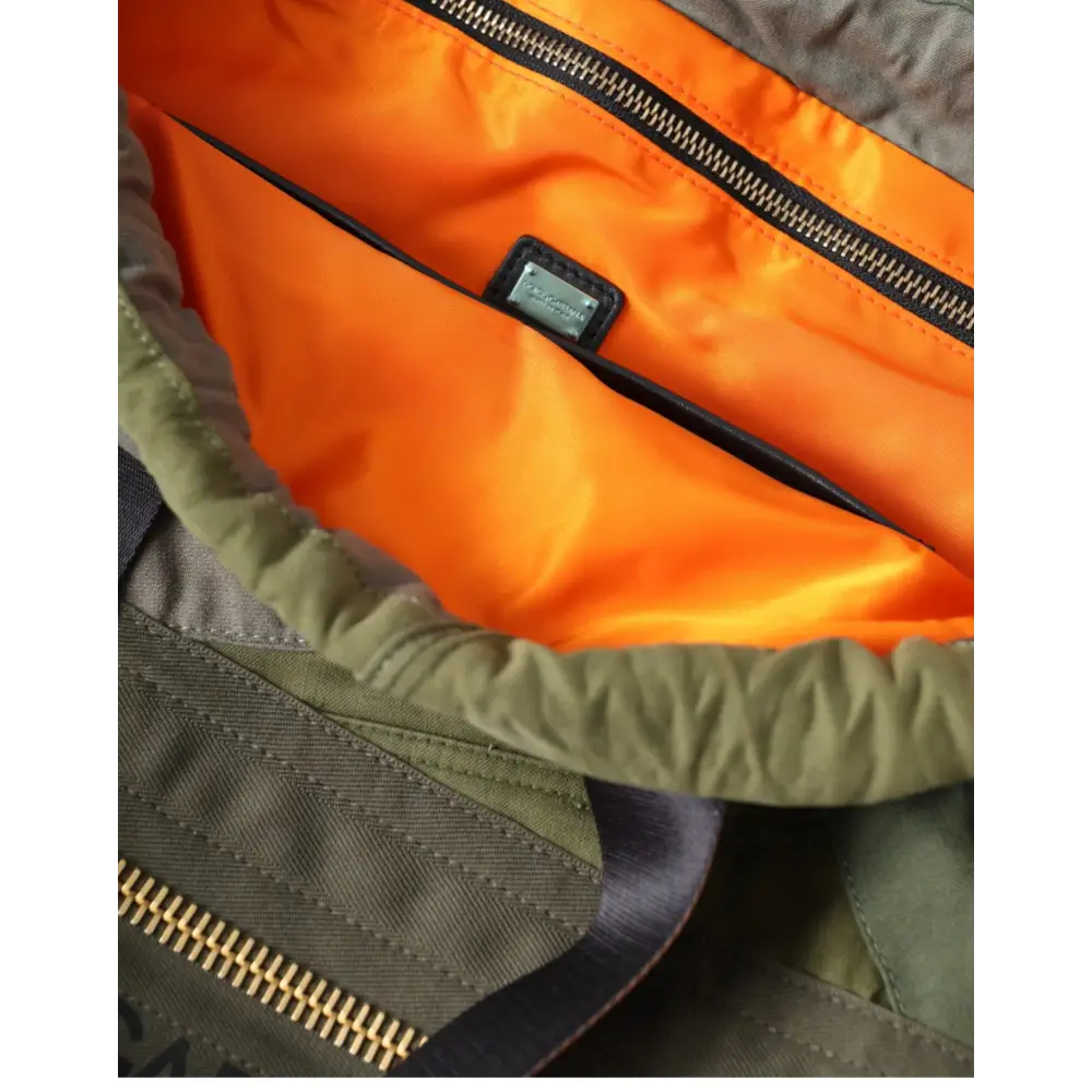 Dolce & Gabbana Militärgrüner Patchwork-Rucksack Rucksack Tasche