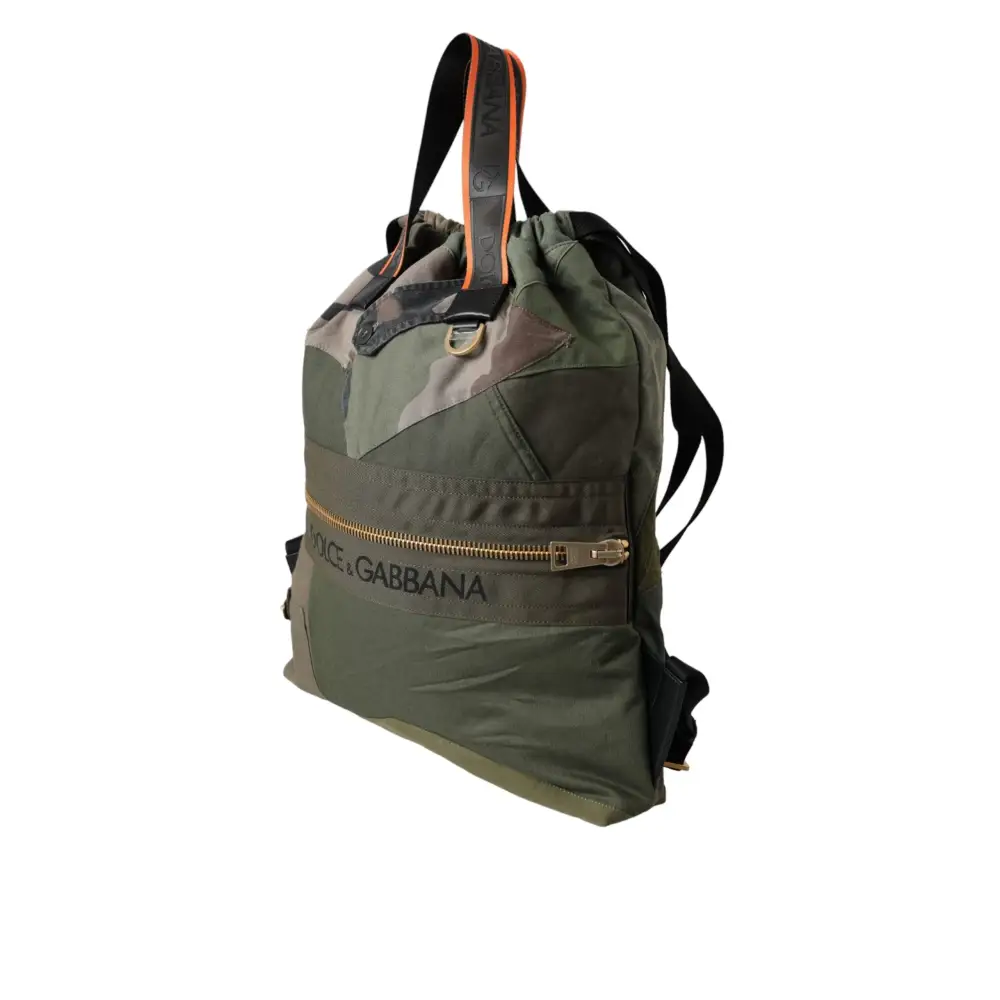 Dolce & Gabbana Militärgrüner Patchwork-Rucksack Rucksack Tasche