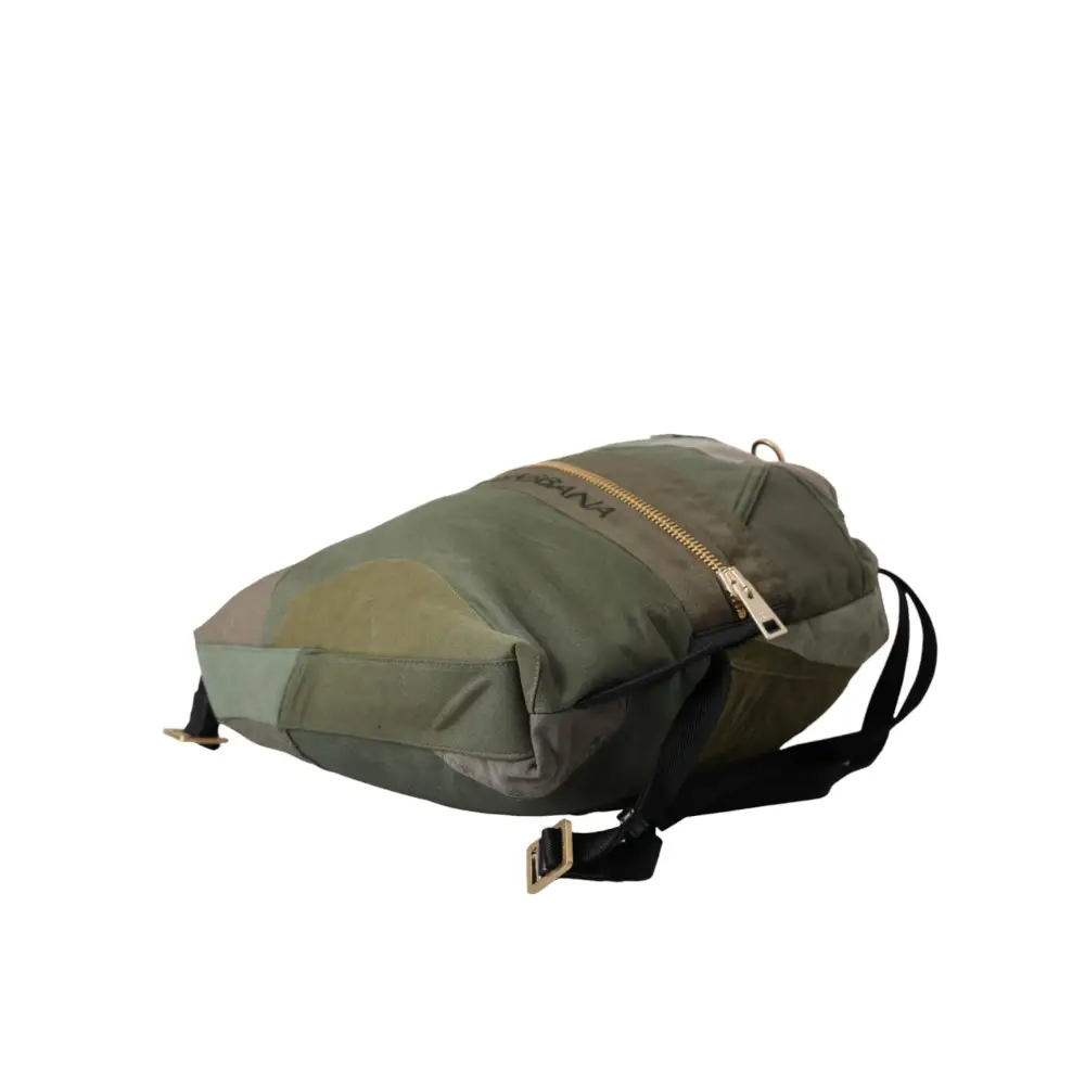 Dolce & Gabbana Militärgrüner Patchwork-Rucksack Rucksack Tasche