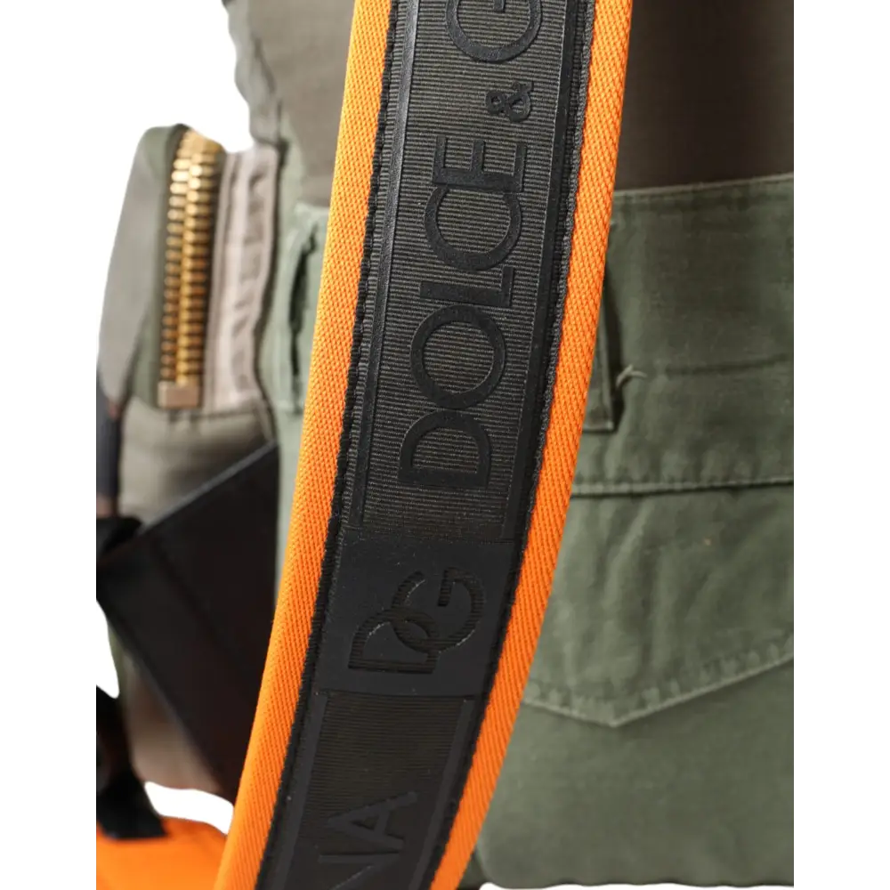 Dolce & Gabbana Militärgrüner Patchwork-Rucksack Rucksack Tasche