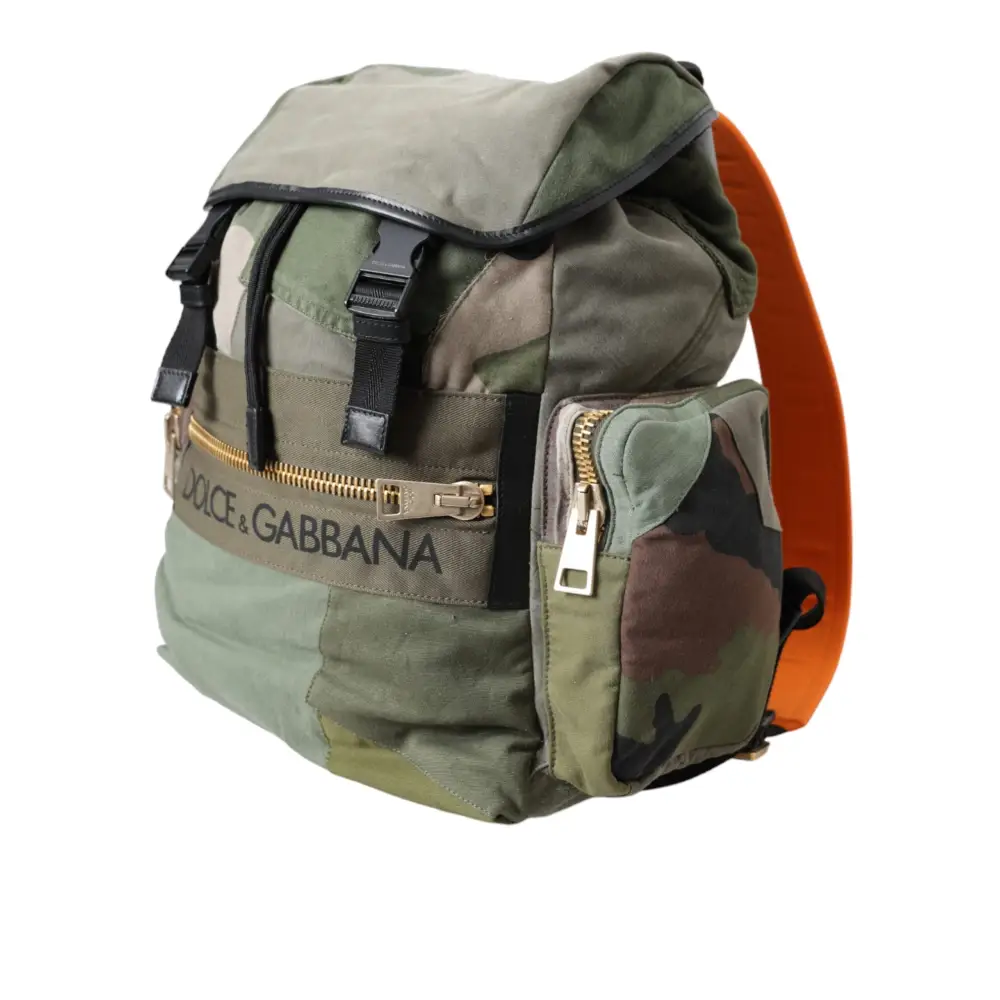 Dolce & Gabbana Militärgrüner Patchwork-Rucksack Rucksack Tasche