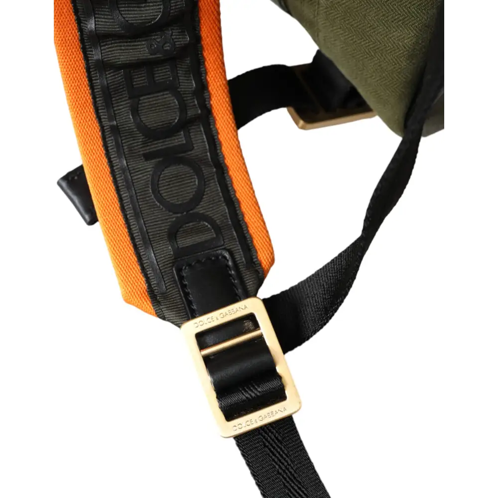 Dolce & Gabbana Militärgrüner Patchwork-Rucksack Rucksack Tasche