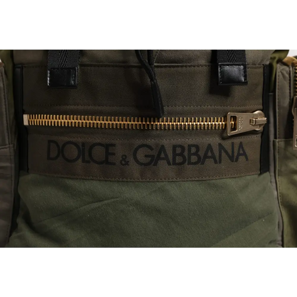 Dolce & Gabbana Militärgrünes Patchwork-Reiserucksacktasche