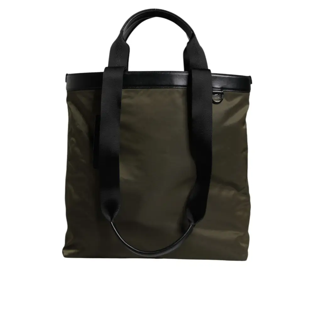 Dolce & Gabbana Militärische grüne Nylon-Schulterriemen-Tragetasche