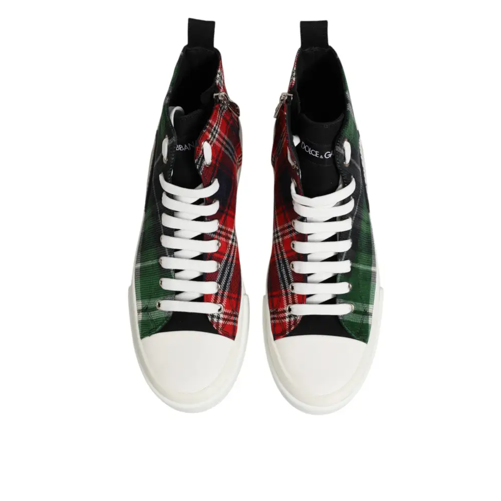 Dolce & Gabbana Multicolor Baumwolle High Top Männer Turnschuhe Schuhe