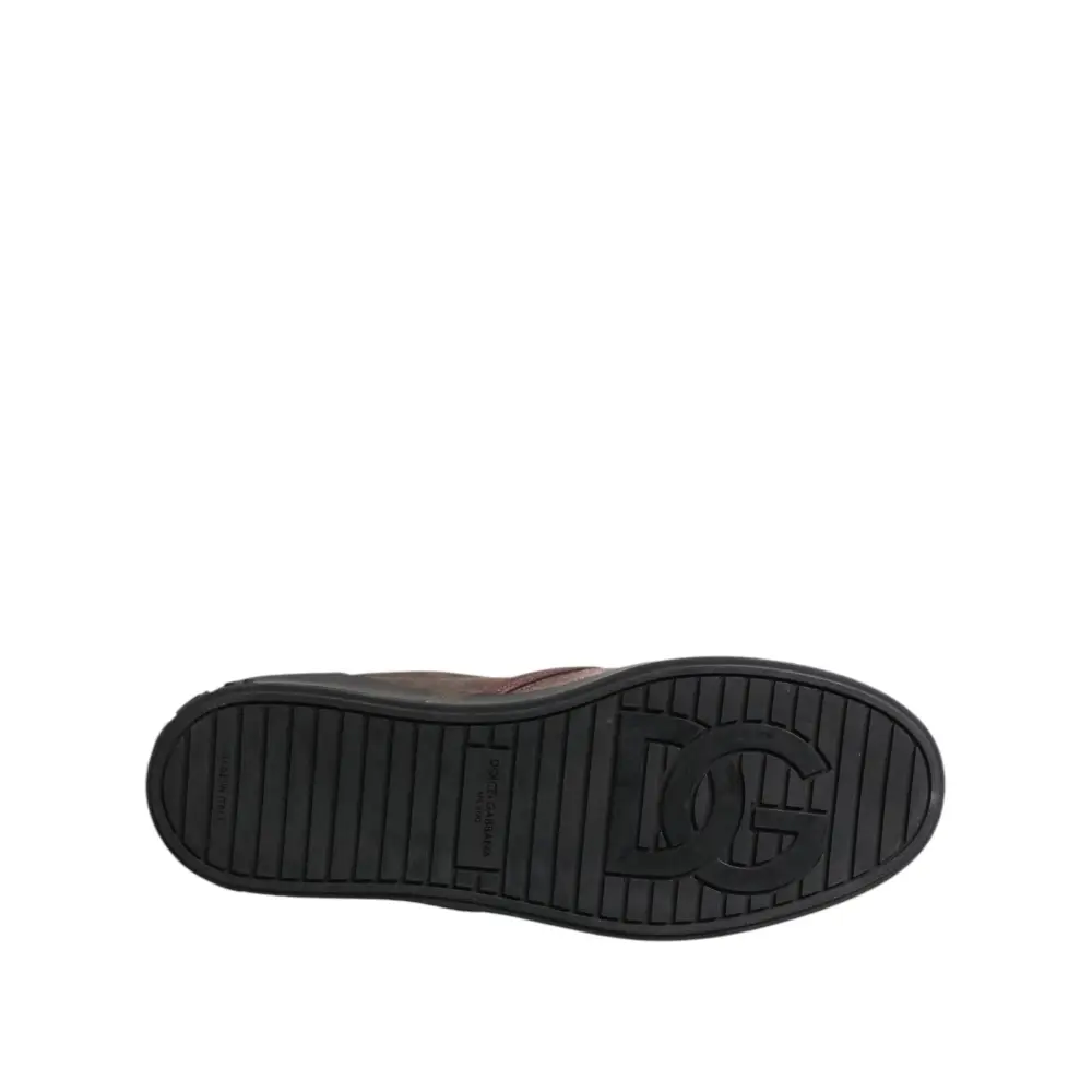 Dolce & Gabbana Multicolor Baumwolle Low Top Slip On Männer Turnschuhe Schuhe - EU44/US11