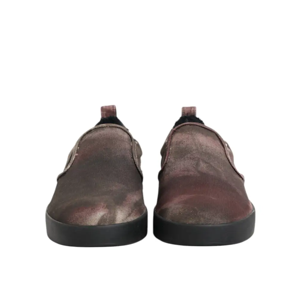 Dolce & Gabbana Multicolor Baumwolle Low Top Slip On Männer Turnschuhe Schuhe - EU44/US11