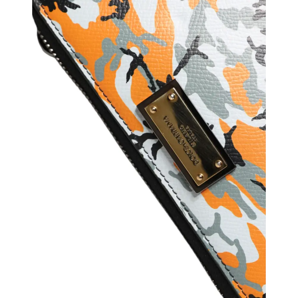 Dolce & Gabbana Multicolor Camouflage Leder Geldbörse Cross Body Bag