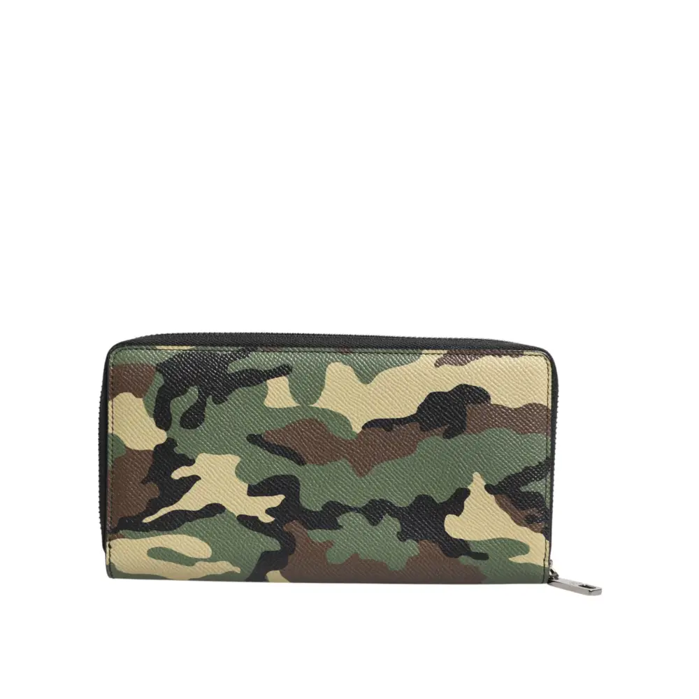 Dolce & Gabbana Multicolor Camouflage Logo Zip Around Continental Geldbörse