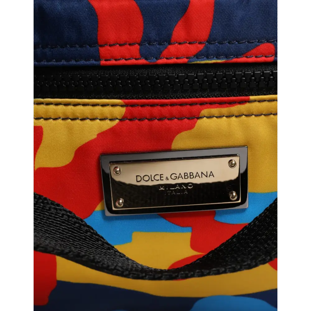 Dolce & Gabbana Multicolor Camouflage Nylon Einkaufstasche