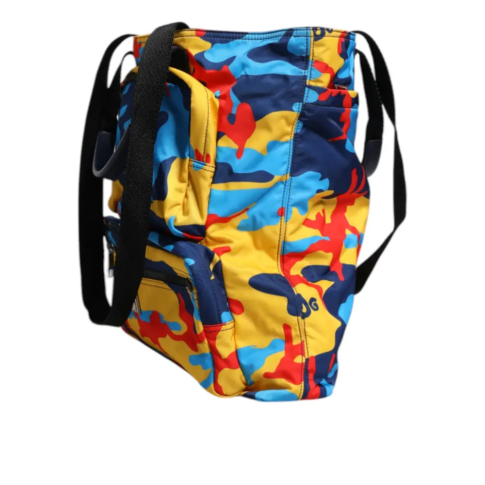 Dolce & Gabbana Multicolor Camouflage Nylon Einkaufstasche