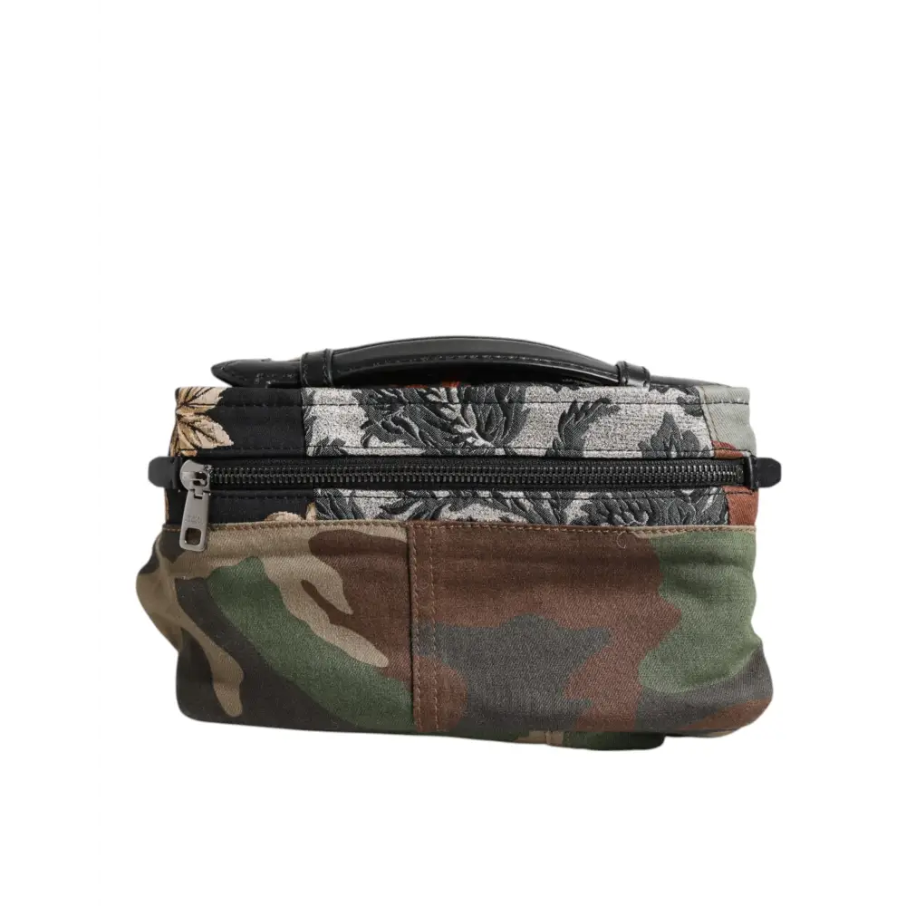 Dolce & Gabbana Multicolor Camouflage Patchwork Logo Taille Gürteltasche