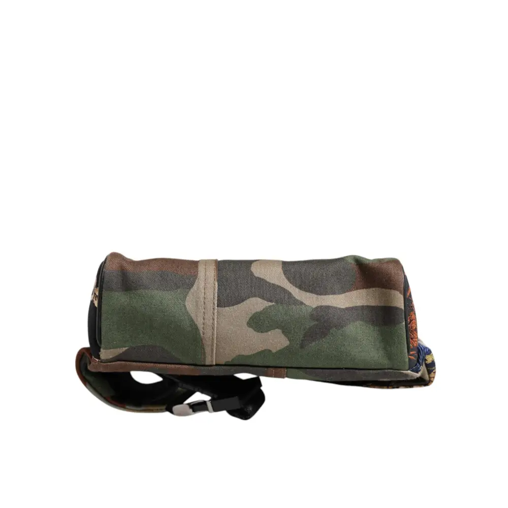 Dolce & Gabbana Multicolor Camouflage Patchwork Logo Taille Gürteltasche