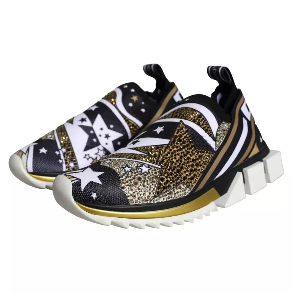 Dolce & Gabbana Multicolor Comet Star Print Sorrento Turnschuhe Schuhe - EU37/US6.5
