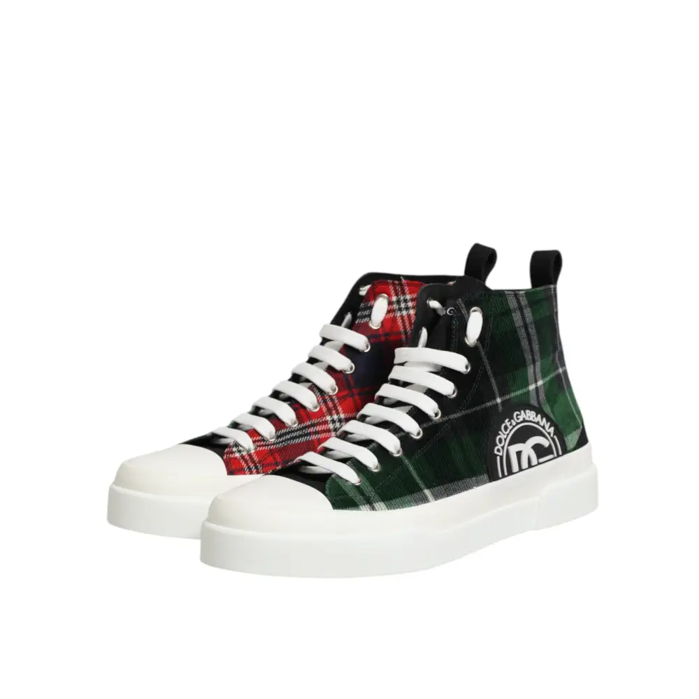 Dolce & Gabbana Multicolor DG Logo Männer High Top Turnschuhe Schuhe - EU 42 | US 9