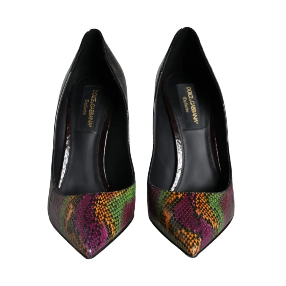 Dolce & Gabbana Multicolor Exotische Leder Absätze Pumps Schuhe