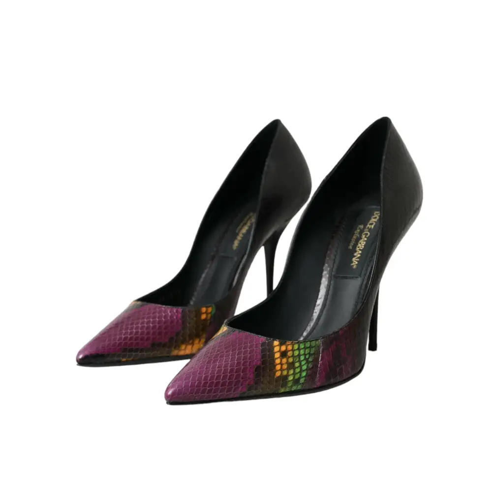 Dolce & Gabbana Multicolor Exotische Leder Absätze Pumps Schuhe