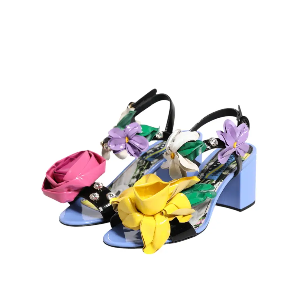 Dolce & Gabbana Multicolor Floral Crystal KEIRA Sandalen Schuhe