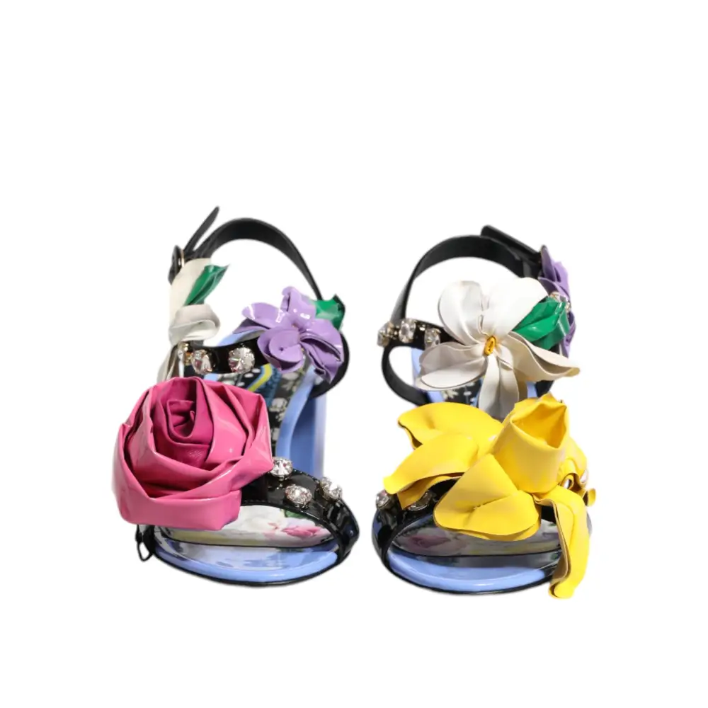 Dolce & Gabbana Multicolor Floral Crystal KEIRA Sandalen Schuhe