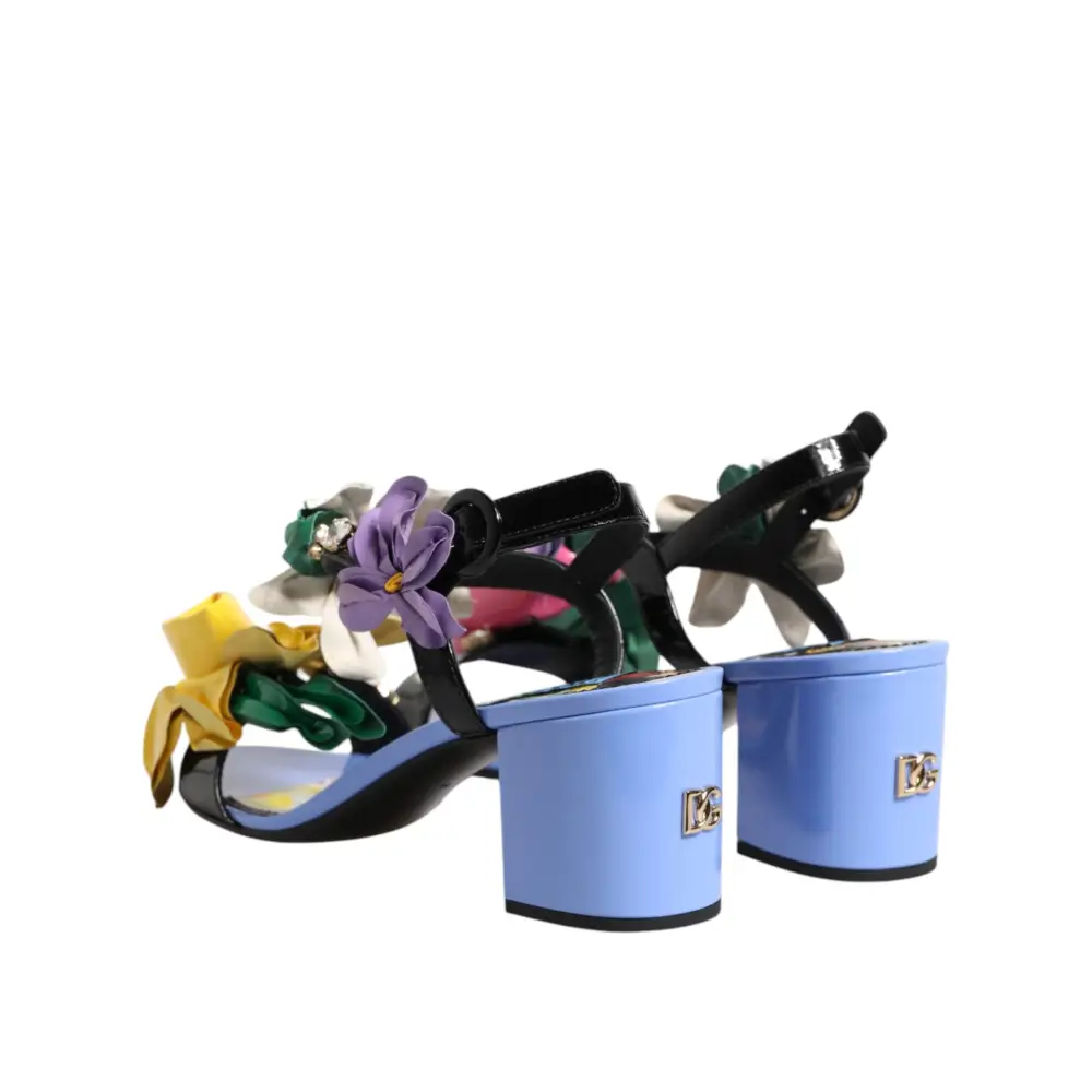 Dolce & Gabbana Multicolor Floral Crystal KEIRA Sandalen Schuhe