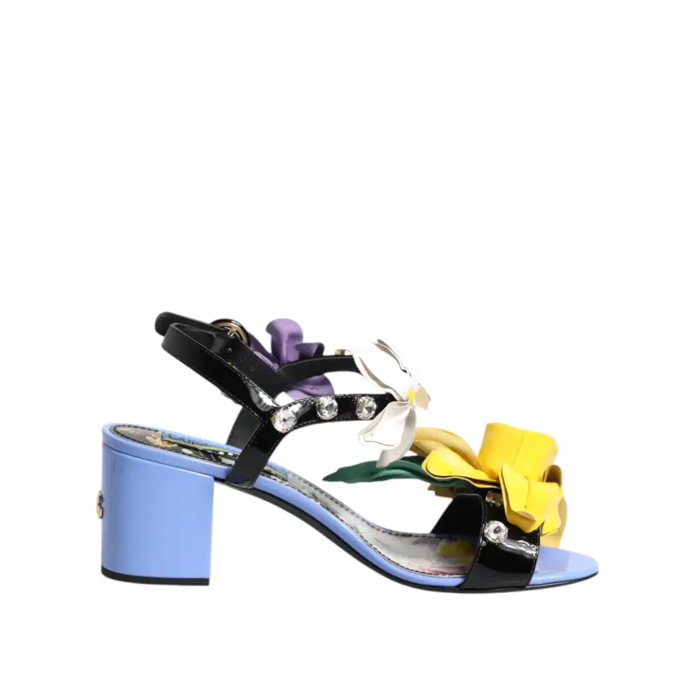 Dolce & Gabbana Multicolor Floral Crystal KEIRA Sandalen Schuhe