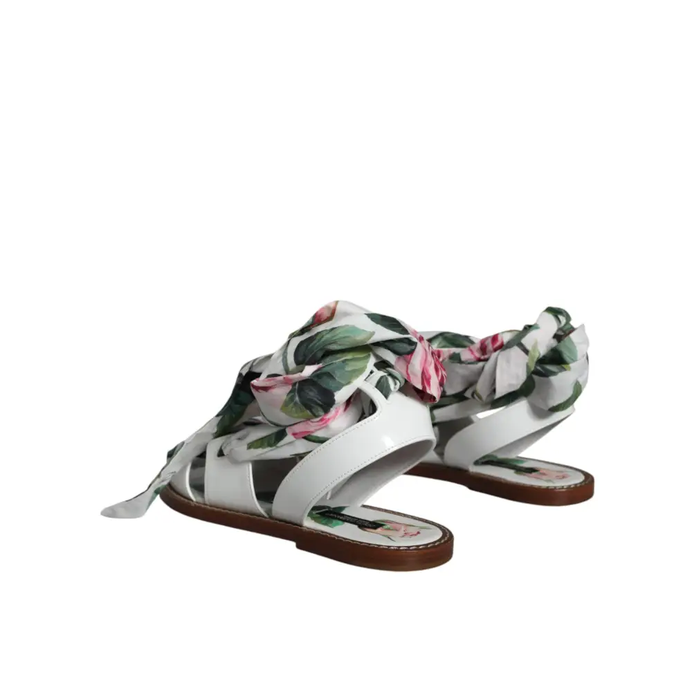 Dolce & Gabbana Multicolor Floral Print Ankle Wrap Sandalen Schuhe - EU36/US6