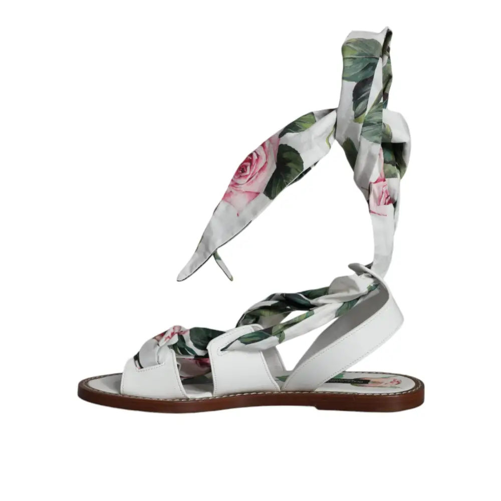 Dolce & Gabbana Multicolor Floral Print Ankle Wrap Sandalen Schuhe - EU36/US6