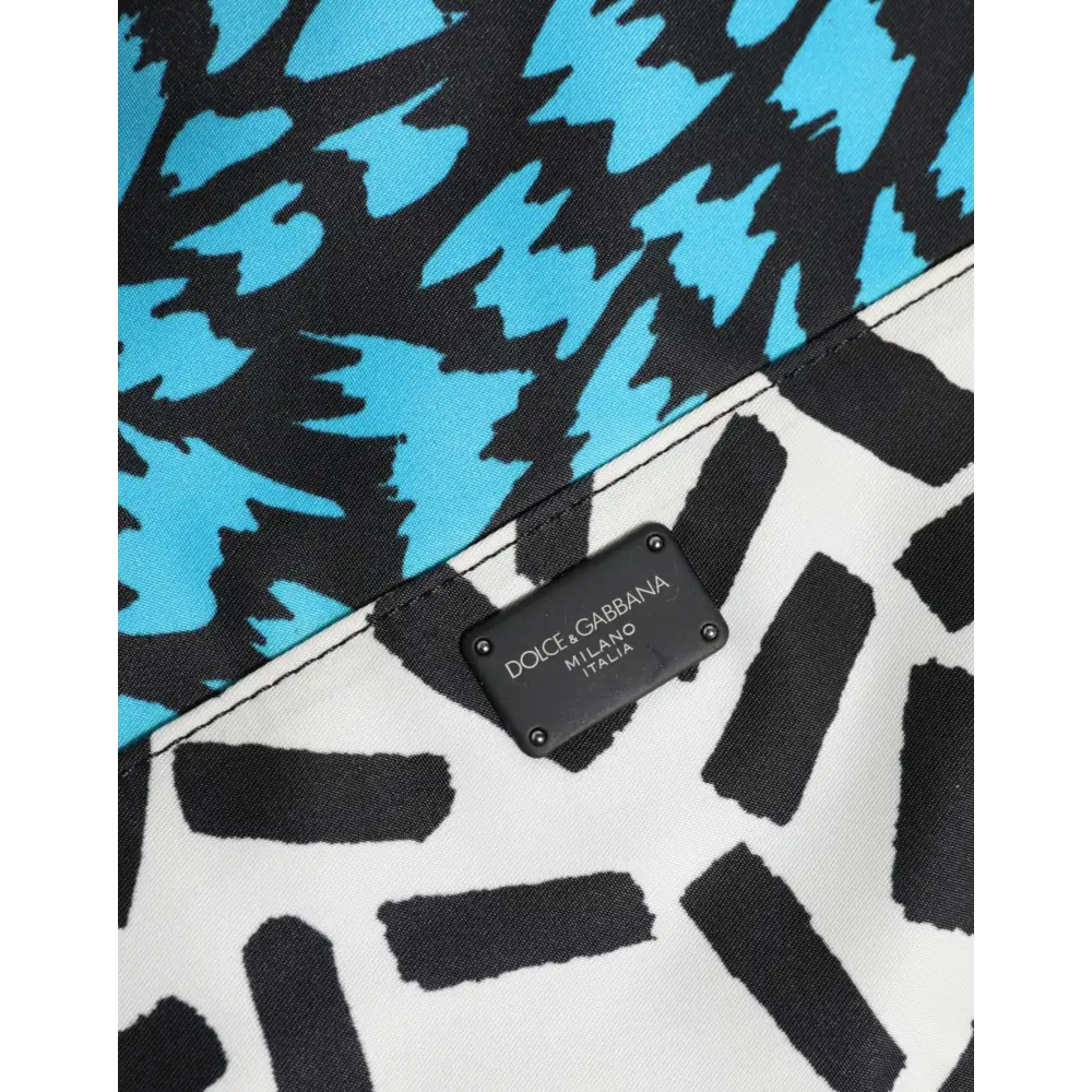 Dolce & Gabbana Multicolor gedruckt Nylon Logo Plaque Männer Clutch Pouch Tasche